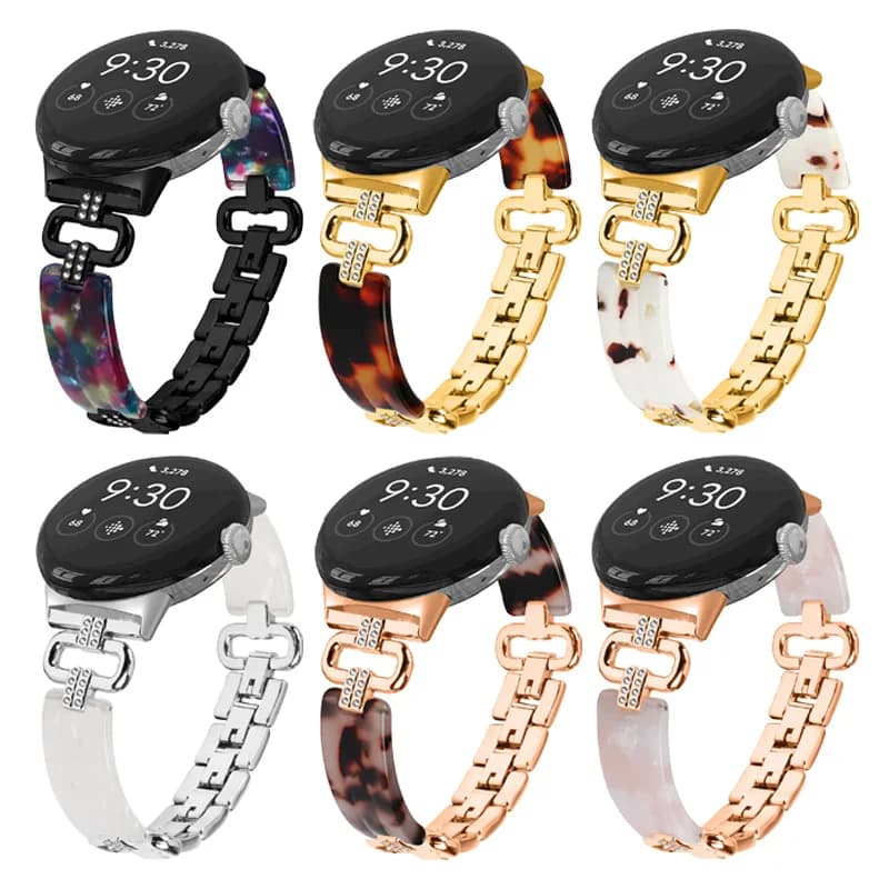 For Google Pixel Watch 4 Stainless Steel + Women's Resin Strap Bracelet with Diamonds Correa Per pixel watch 3 2 1 Straps