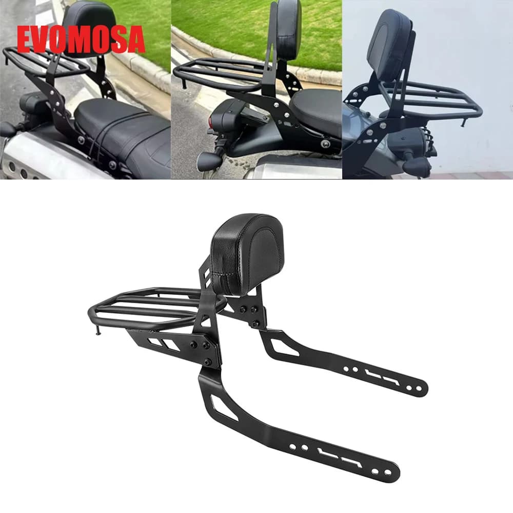 For Kawasaki Eliminator 500 Motorcycle Black Sissy Bar Detachable Backrest Rear Passenger Sissy Bar Luggage Rack Rear Carrier