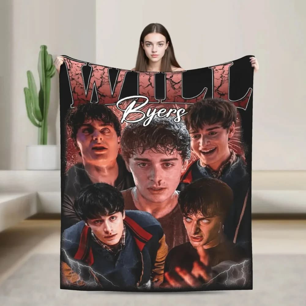 Coperta in flanella Will Byers per adulti, coperta confortevole per serie TV, coperta invernale per divano, sedia, copriletto, copriletto per divano