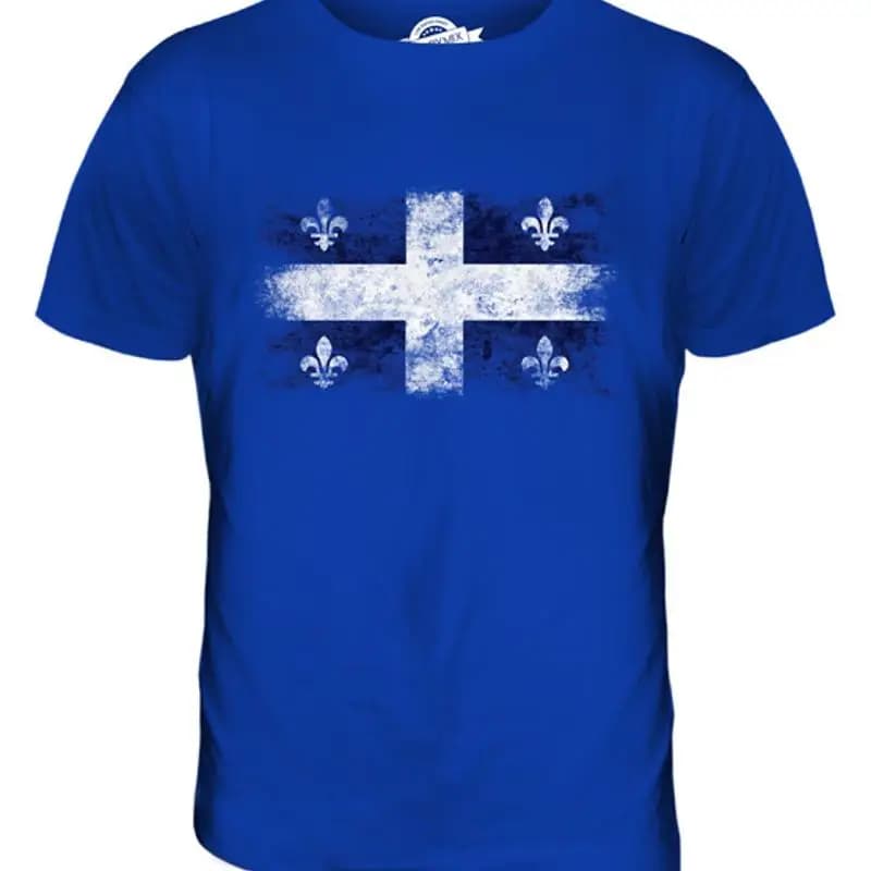 QUEBEC VINTAGE FLAG MENS T SHIRT TEE SHIRT XS S M L XL 2XL 3XL 4XL 5XL