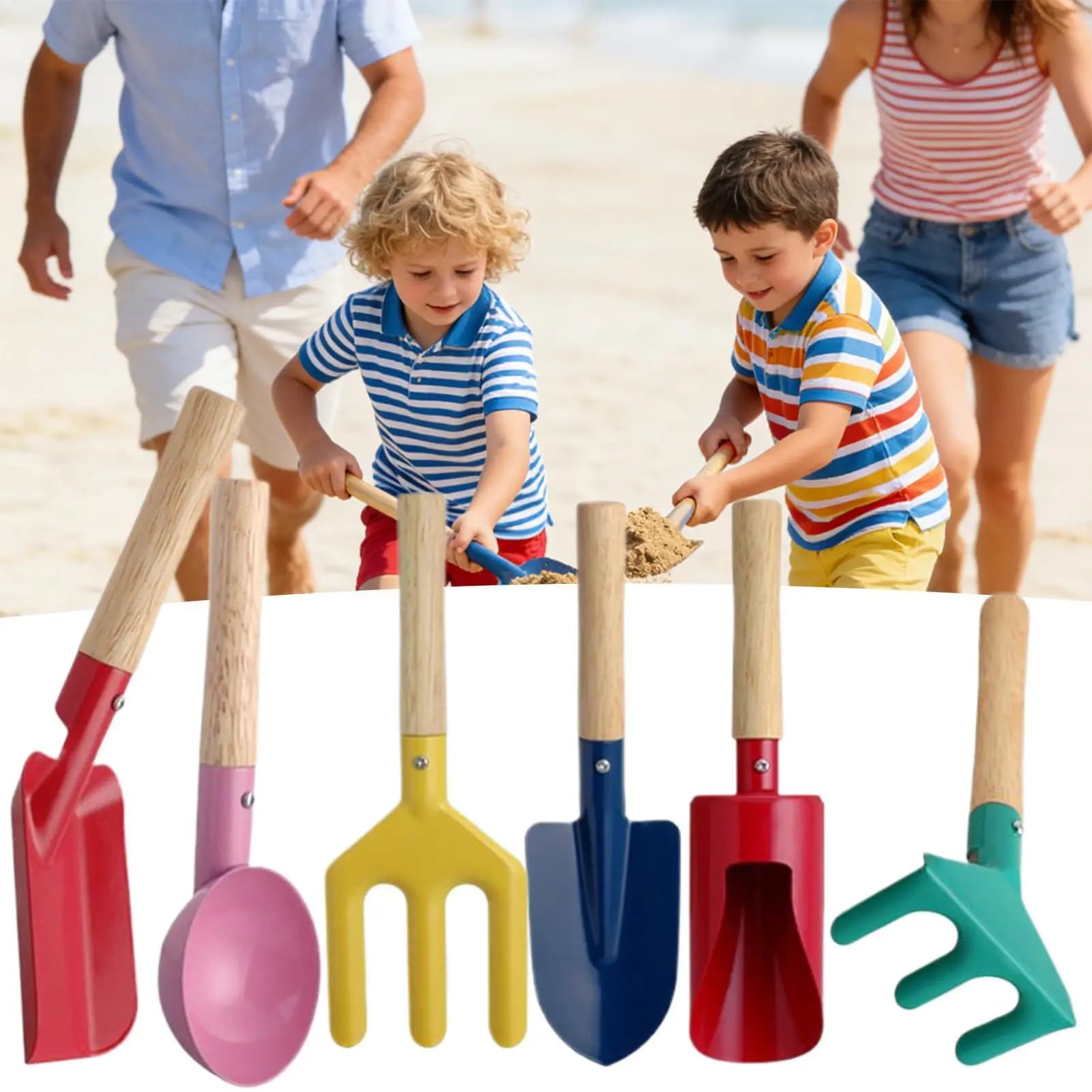 Gardening tools set for children, 6 pieces, beach educational toys for boys and girls, to dig, plant seeds, flower pot, baby gift