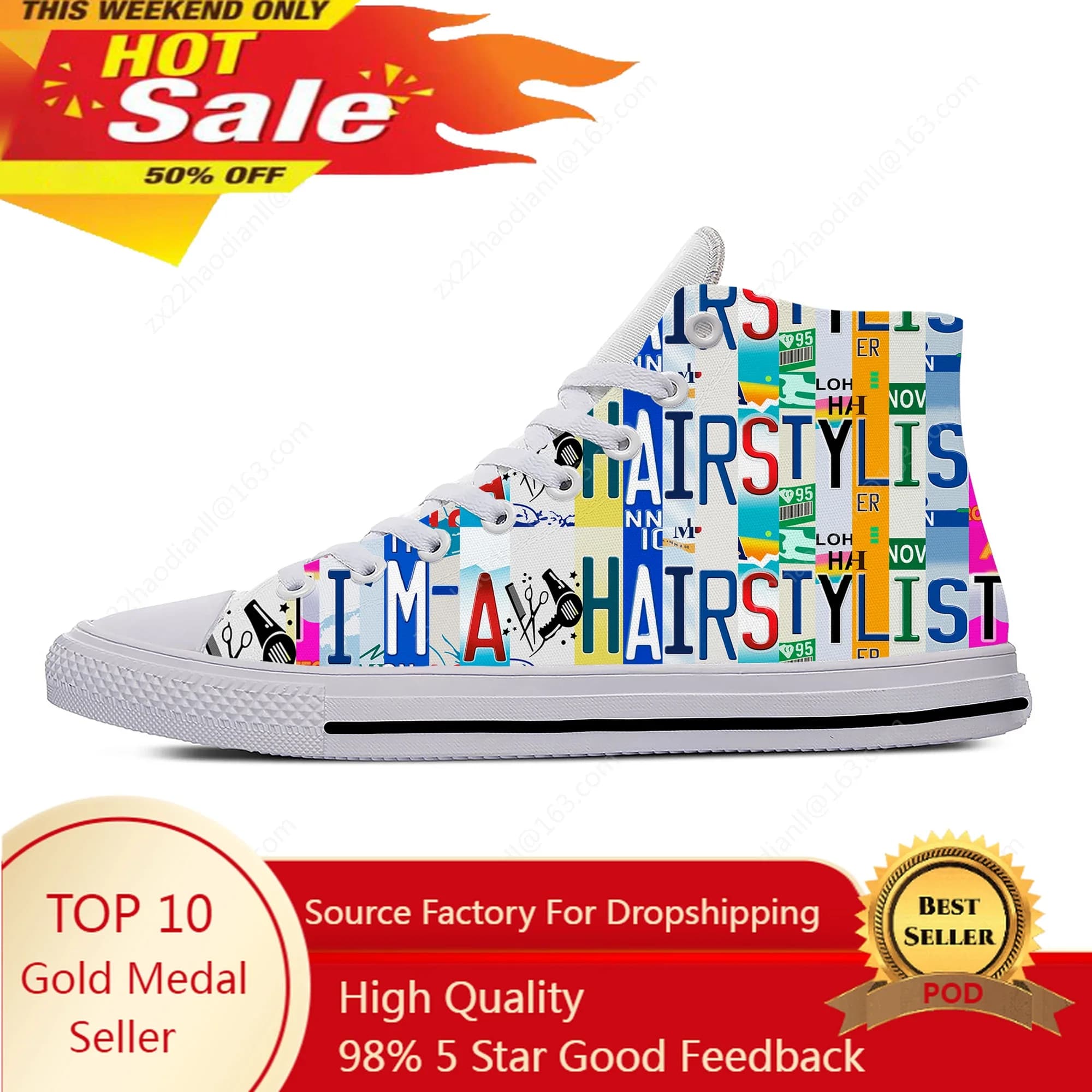 Sono un parrucchiere Sneakers alte Uomo Donna Adolescente Scarpe casual Scarpe da corsa in tela Cosplay Scarpa leggera traspirante