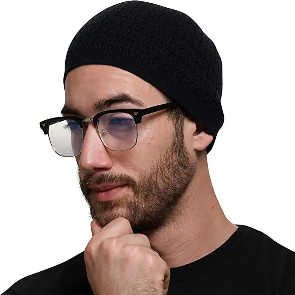 Muslim cap in simple wool 10 colors Winter warm mosquito hat knitted man woman woman