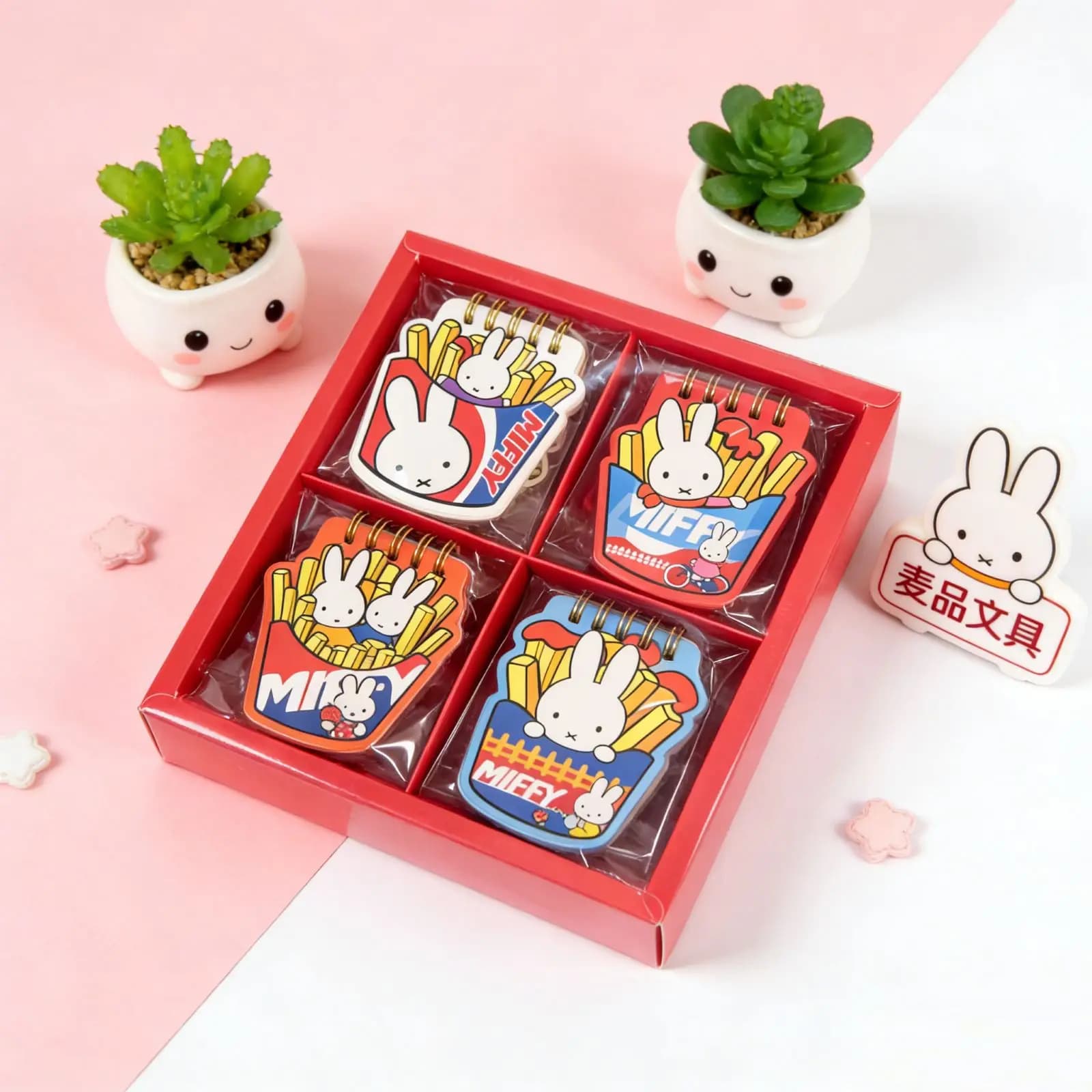 Quaderno Miffy, Carino Quaderno Anime Cartoon Creativo Multi-Stile, Tascabile e Portatile per Studenti, Regalo