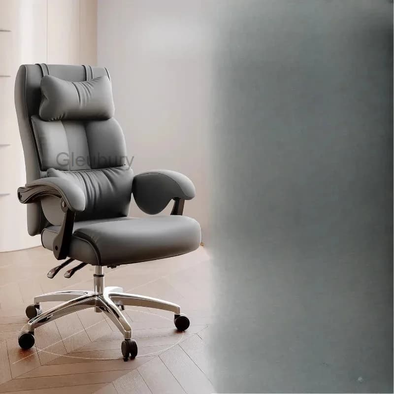 Sedia da Ufficio con Schienale, Ruote, Poggiapiedi e Braccioli, Cuscino per Sedia da Ufficio, Sillas De Oficina in Stile Nordico, Arredamento Trendy