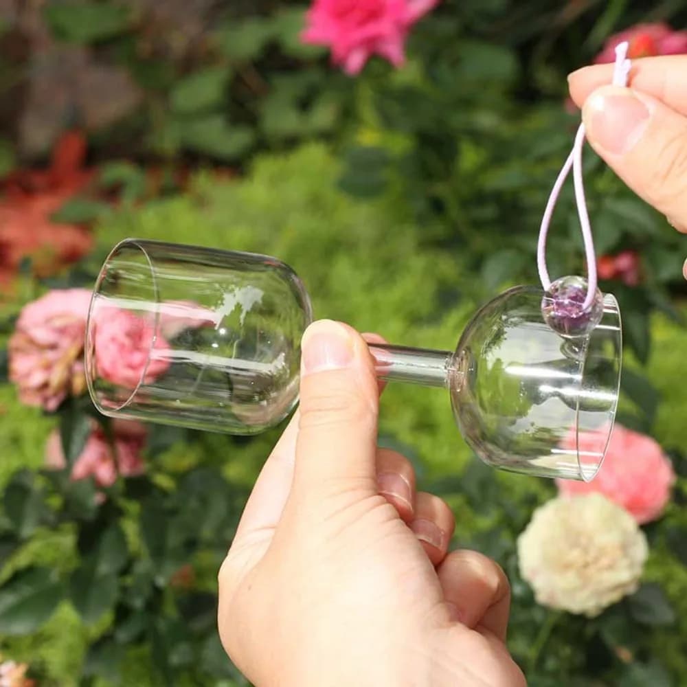 Handheld Transparent Crystal Chime Bell Spiritual Therapy Single/Double Head Mini Singing Bowl PortableYoga Meditation Healing