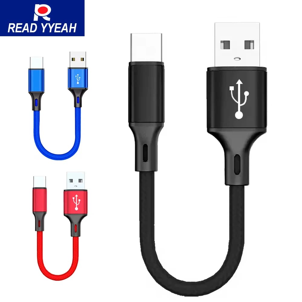 Cavo da 0,25 m Cavi micro USB per Power Bank iPhone 15 Samsung Telefono Android Tipo c Cavo dati Cavo portatile a ricarica rapida