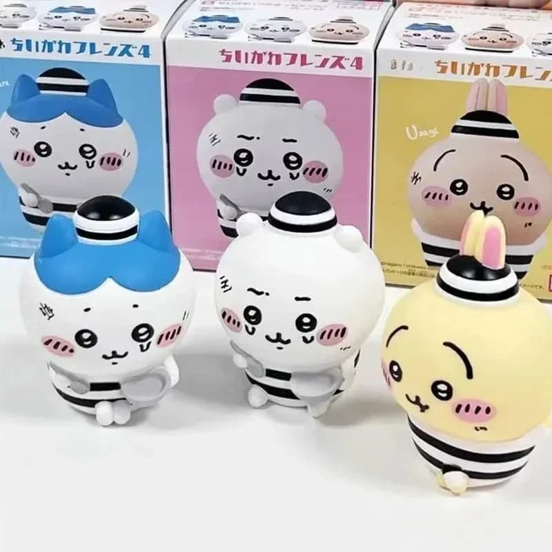 CKW JIYI Friends Series 4 Blind Box Figures | Cute Usagi Hachiware Shumai Yiji Plush Style Mini Toy Display Collectibles