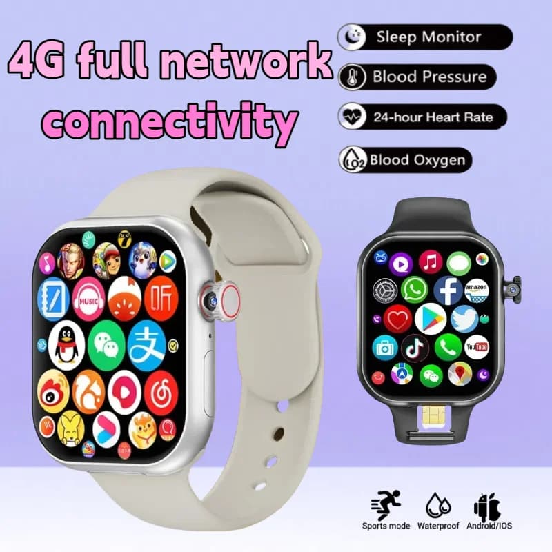 Premium VP29 4G Android Smartwatch Full Network Rotating Camera from 2.29 inch SIM GPS WIFI NFC Health Management Google Play Store