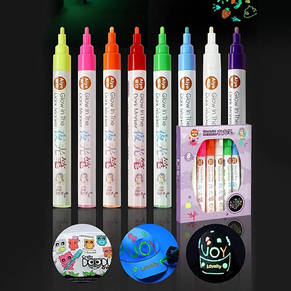 Penna luminosa creativa a 8 colori Graffiti fai-da-te che brilla nel buio Pennarello per pittura a mano Evidenziatore per studenti