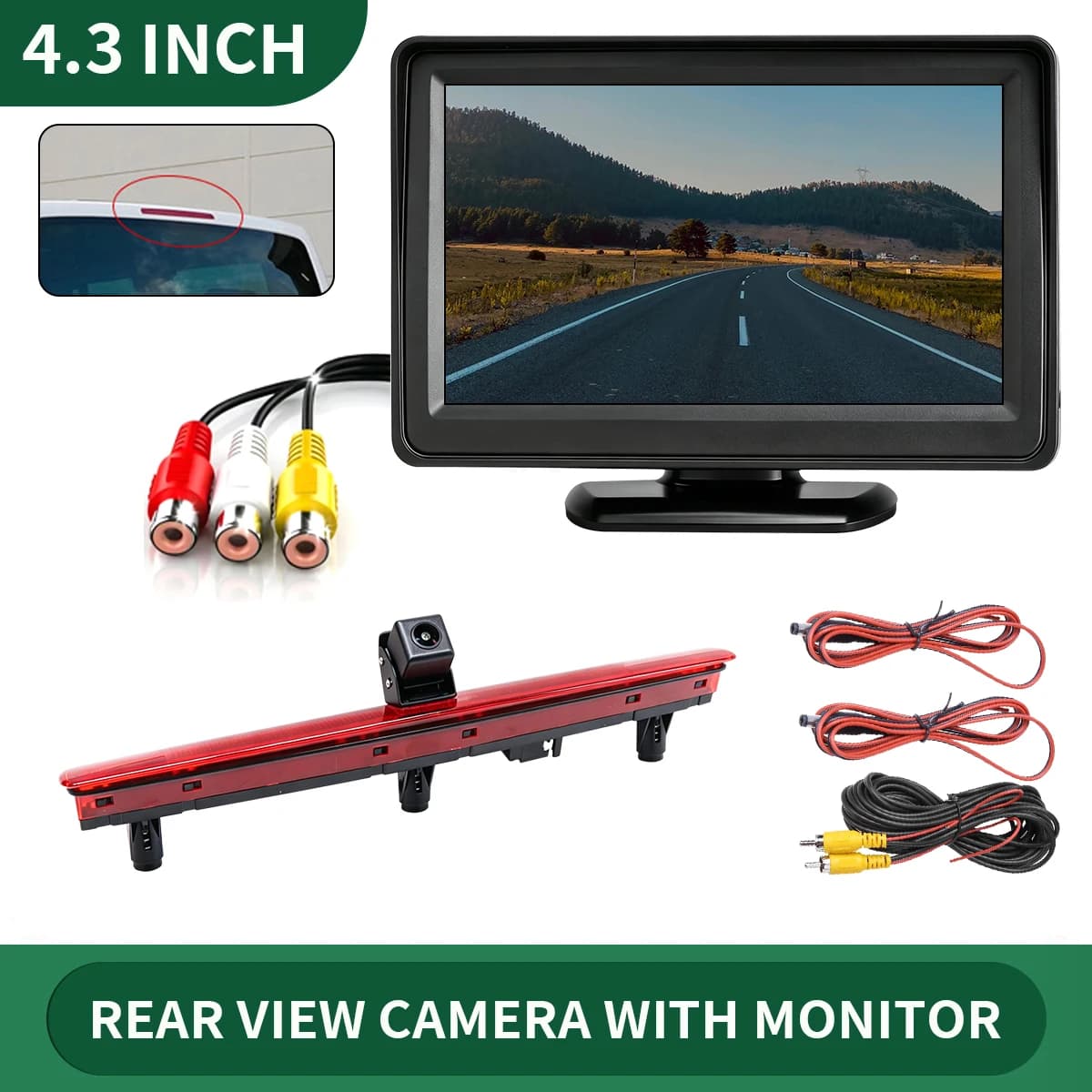 Car Brake Light Rear View Backup Camera with 4.3 inch LCD Monitor for VW T5 Multivan/Caravelle 2003-2016 Transporter Single Door