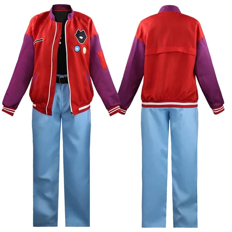 Anime - Kawai Rika Giacca Wonder Egg Priority Costume Cosplay Quotidiano Casual Cappotto Rosso Pantaloni Vestito E Parrucca Halloweena;2,c'4,h.