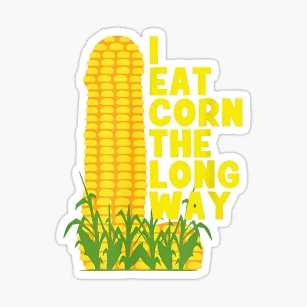 I Eat Corn The Long Way Sticker for Laptop Decor Bedroom Car Cute Cartoon Art Fashionable Public Suitcase