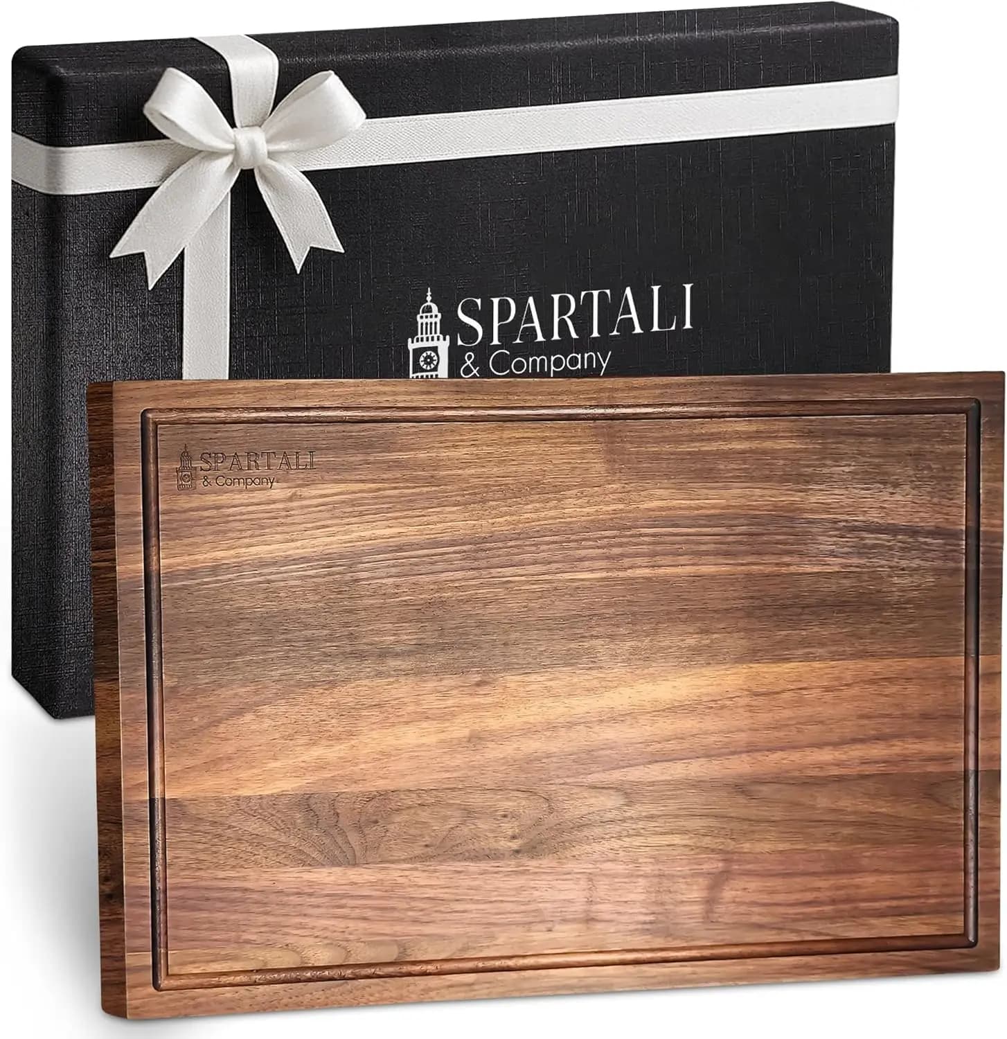 Premium Size Reversible in Black Walnut with Succhi Scanning - 45,7 cm x 30,5 cm, Durum Wood Block for Meat, Cheese and Food