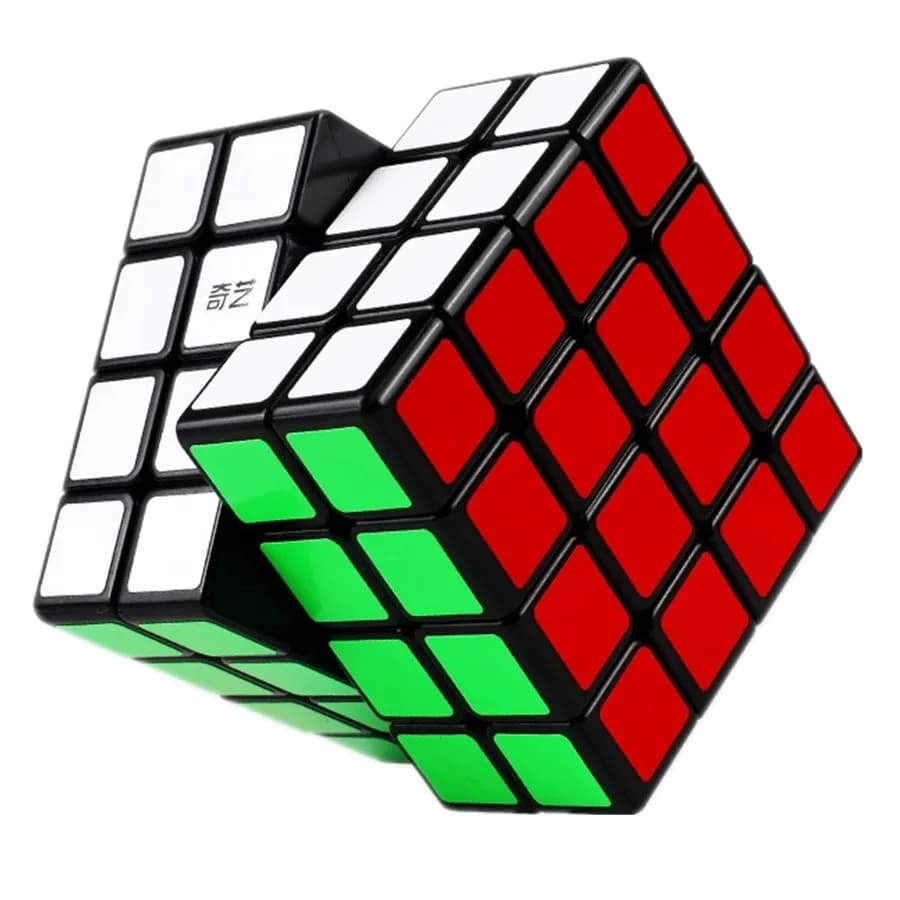 Qiyi Qiyuan W2 4x4 Versione adesiva nera Cubo magico QY SpeedCube 4x4x4