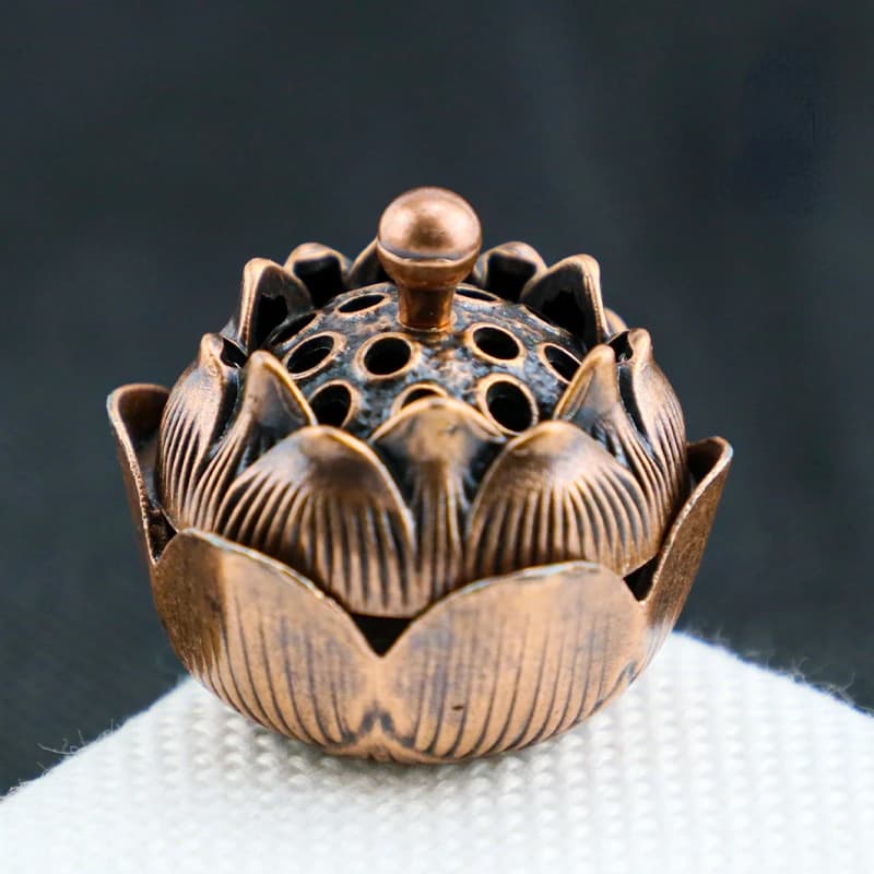 Bruciatore di incenso di loto buddismo rubinetto porta bastoncini di incenso Mini incensiere di legno di sandalo Craft Home offing Tea Table Decor Ornament