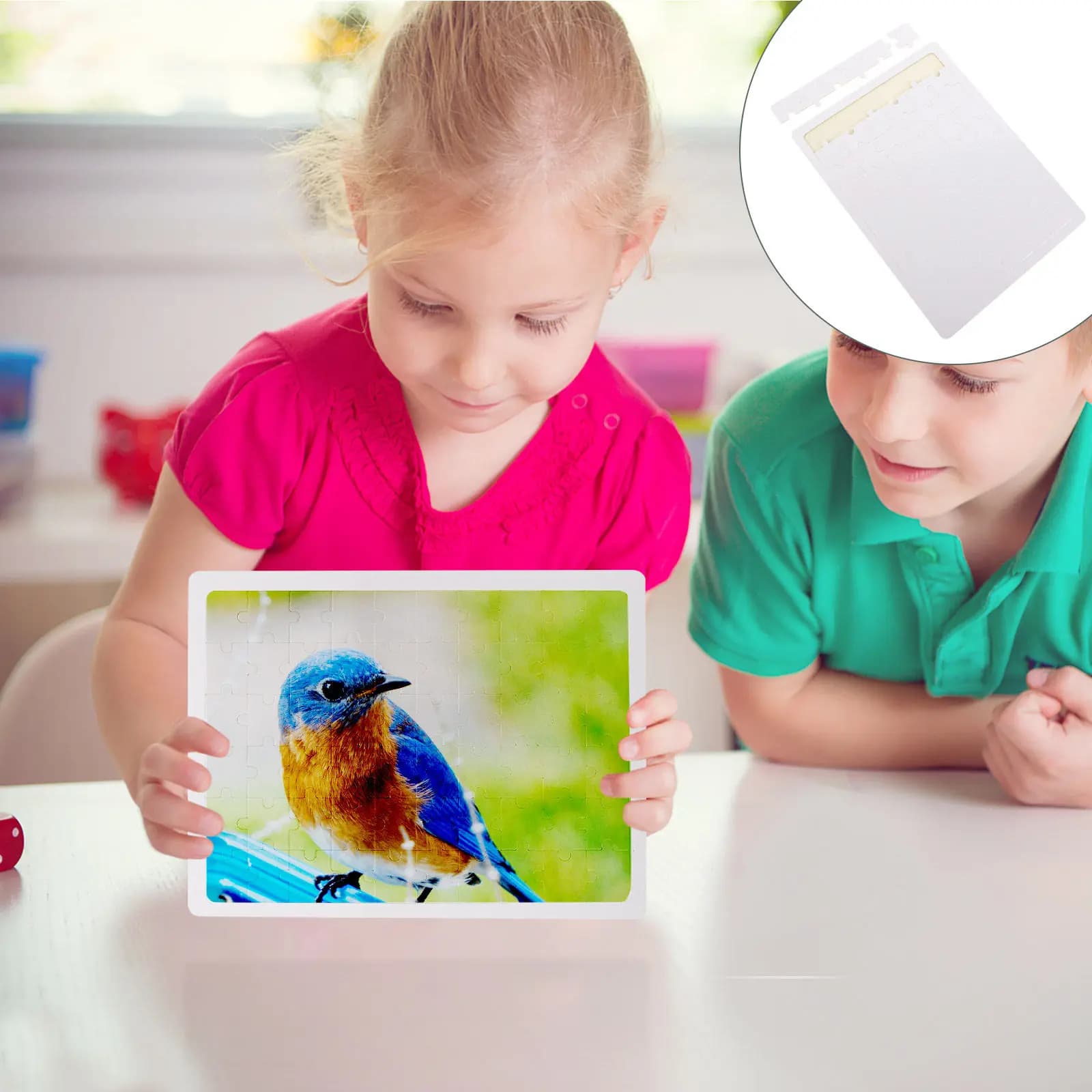 Puzzle Rettangolare in Legno per Trasferimento Termico, Pezzo Vuoto per Sublimazione, Puzzle Fai-da-Te per Pittura, Regalo Creativo per Famiglia e Aula