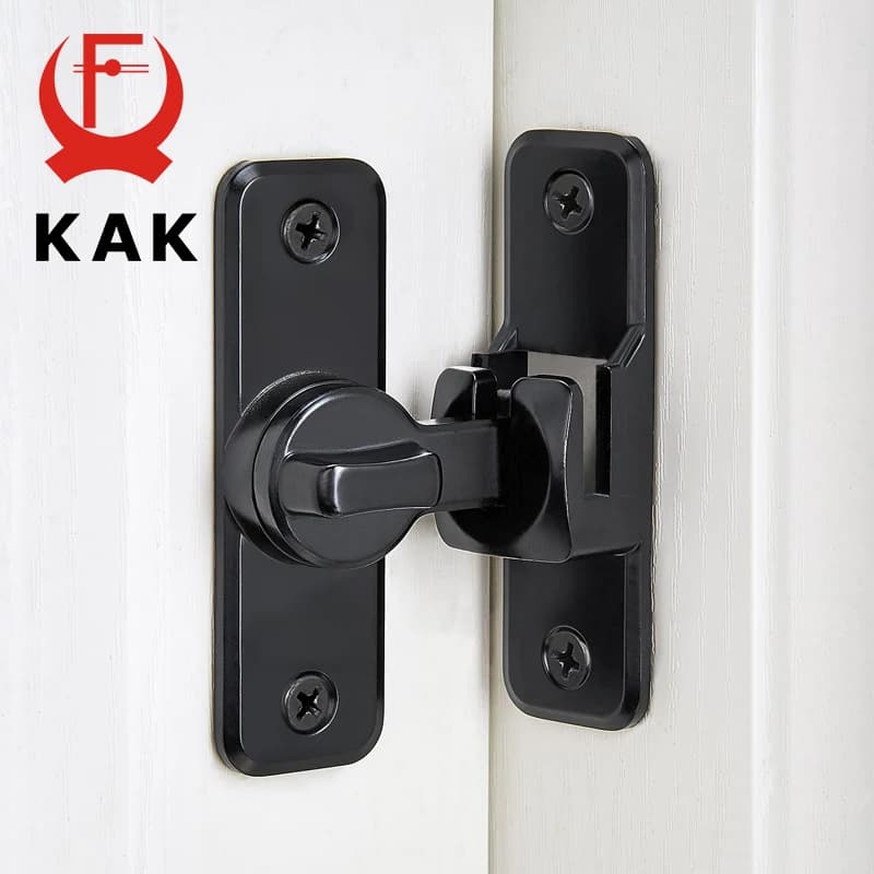 Serratura a scatto a 90/180 gradi, Chiusura di sicurezza 2-in-1 senza foratura, Bullone per porta scorrevole, Chiusure per porta da fienile, Ferramenta antifurto