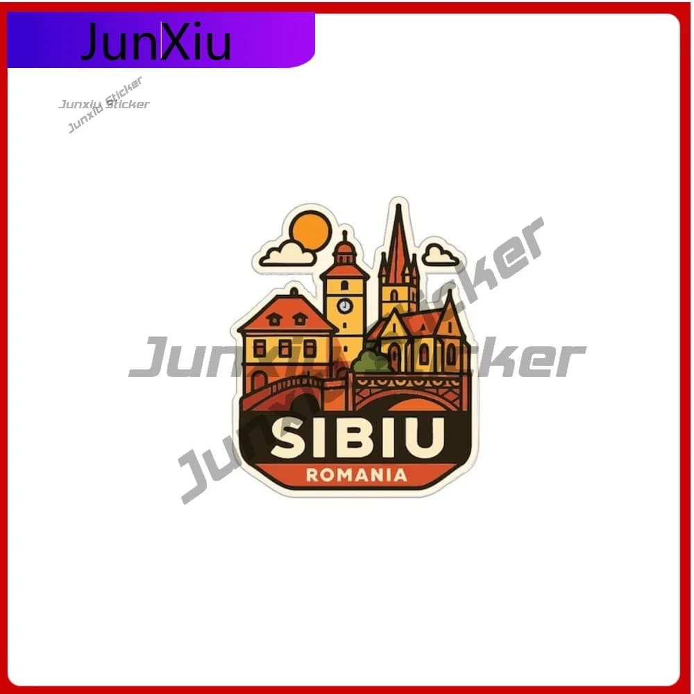 Sibiu Romania City Accessori adesivi Copertura in vinile Graffi Decal Casco moto Pickup Decalcomanie logo personalizzato per camper Van