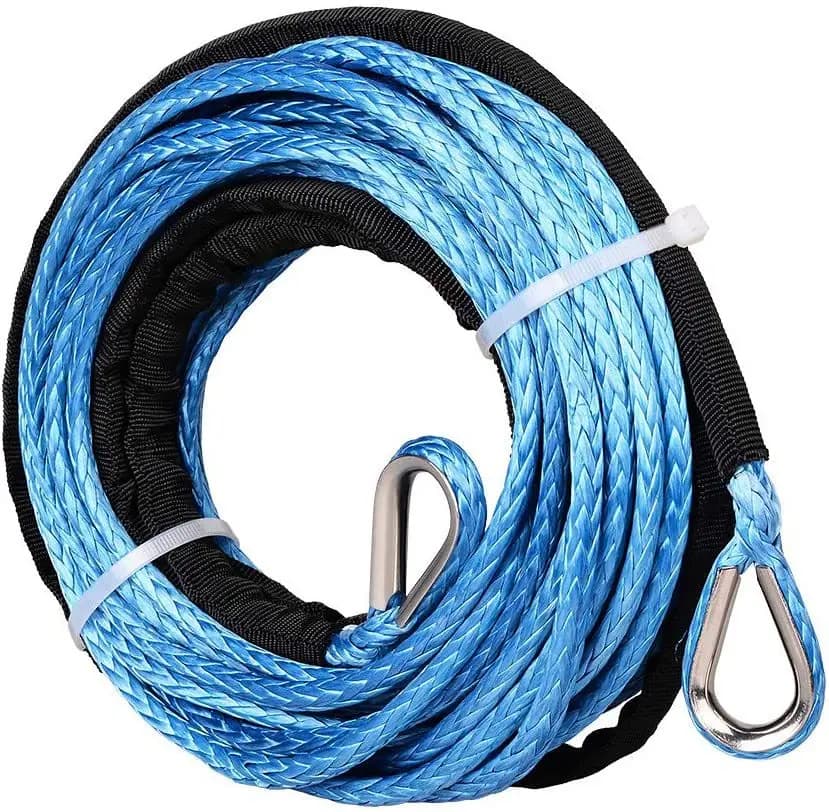 Cavo di recupero della linea della fune dell'argano sintetico da 15M 1/4 pollici per Jeep Off Road 4WD ATV UTV Truck Boat SUV fune di traino per verricello sintetico