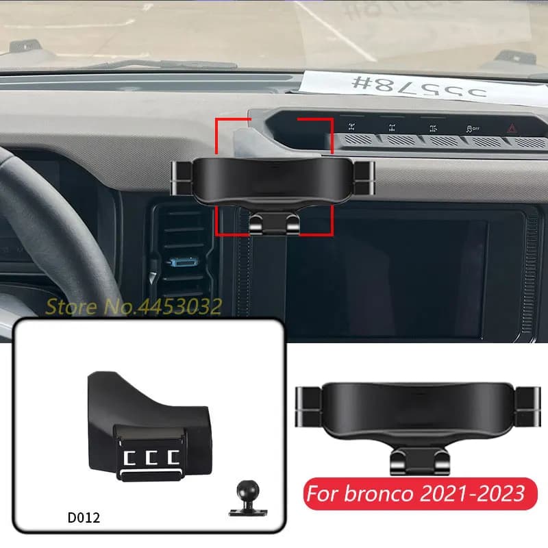 Gravity Car Phone Holder For Ford bronco 2021-2023 Base Mount Special GPS Stand Adjustable Bracket Interior accessories