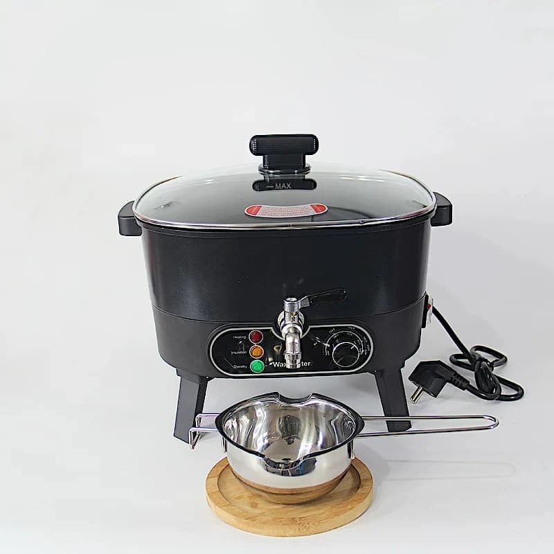 Scioglitore di Cera Elettrico in Acciaio Inox da 6 Litri per Creazione di Candele Profumate Fai-da-Te, Pentola Elettrica per Sciogliere la Cera 220V 750W