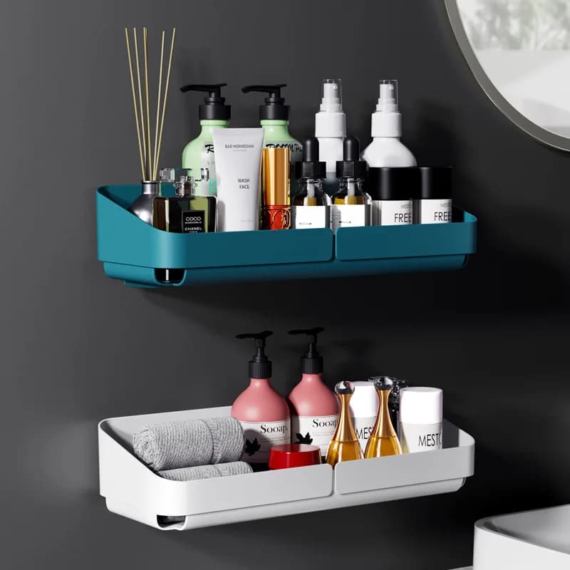 2024 New Storage Rack Shelf Wall Spice Organizer for Cosmetics Bathroom Without Drilling Kitchen Convenience Shower Accessory