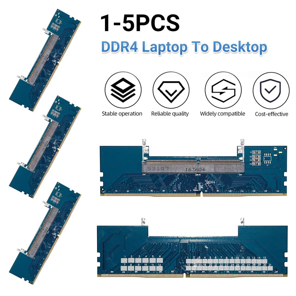 Adattatore per connettore memoria RAM da laptop DDR4 SODIMM a desktop DIMM da 1-5 pezzi 3200/2666/2400/2133MHZ Adattatore per memoria desktop a 4 strati