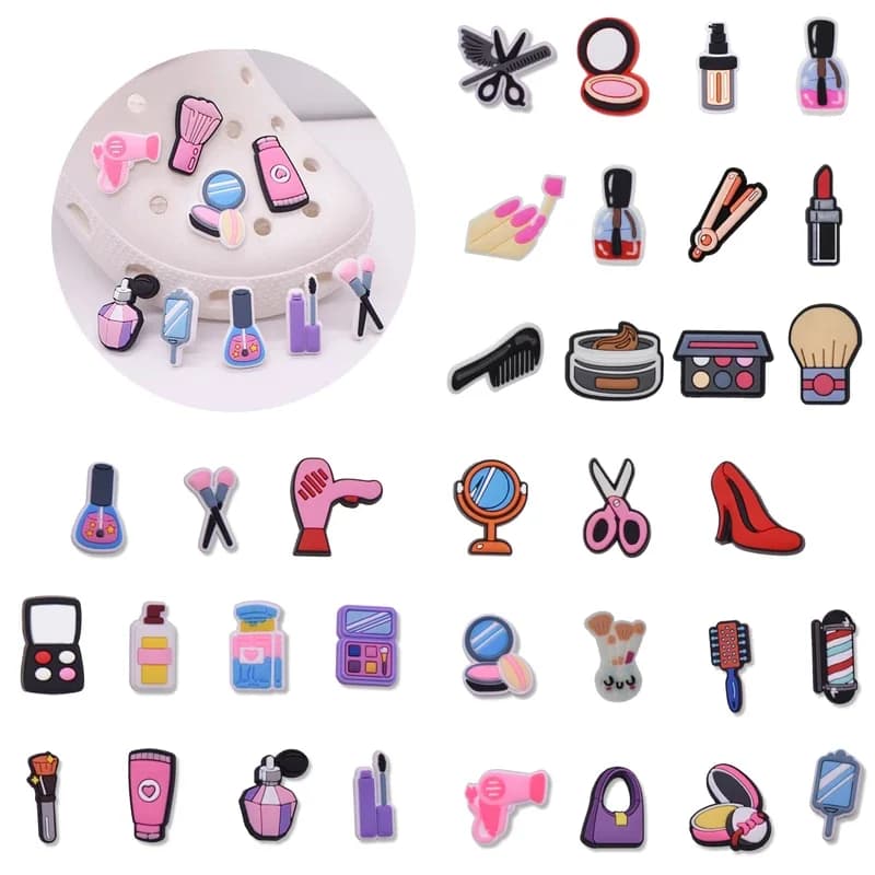 Ciondoli per scarpe in PVC Profumo Accessori per scarpe Borsa Decorazione per scarpe Smalto per unghie Fibbie per scarpe per sandali con zoccoli Regali di Natale Fibbia