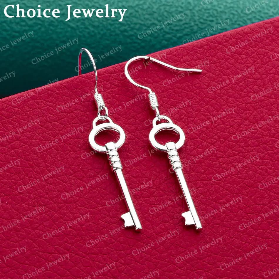 925 Sterling Silver Circle Pendant Earrings for Women, Fashionable Classic Jewelry, Engagement Party Accessories and Wedding