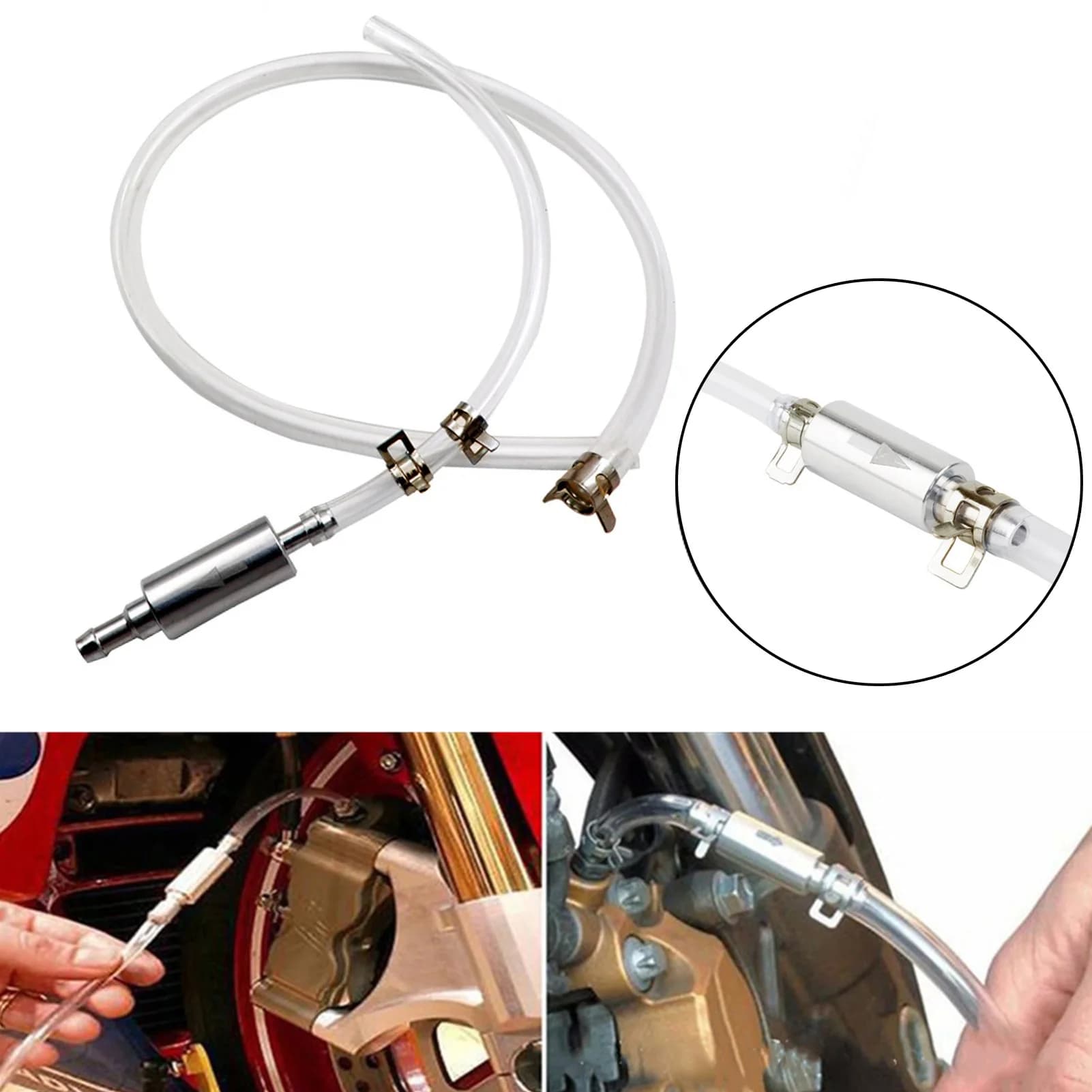 Set di Attrezzi per Spurgo Freni e Cambio Olio Auto e Moto, Pompa Idraulica con Tubo per Valvola Frizione, Accessori per Moto da Cross