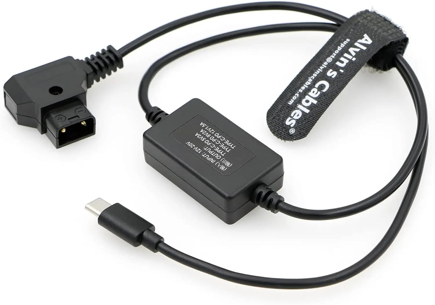 Alvin's Cables Cavo di alimentazione USB-C tipo C PD a D-tap 5 V 3 A | 9V 2A | Cavo di ricarica rapida 12V 1,5A per fotocamera 60CM | 23,6 pollici