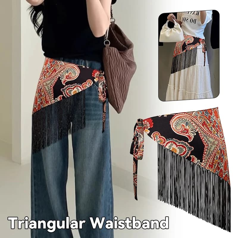Boho stile etnico cintura triangolare cintura con nappe danza del ventre sciarpa dell'anca abito jeans accessori moda decorazione della vita hip-hop