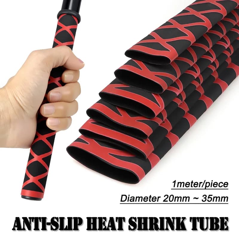 Tubo Termorestringente Antiscivolo Bicolore 1m/pz Diametro 20/22/25/30/35mm Isolante Protettivo Impermeabile Antiscivolo per Canna da Pesca