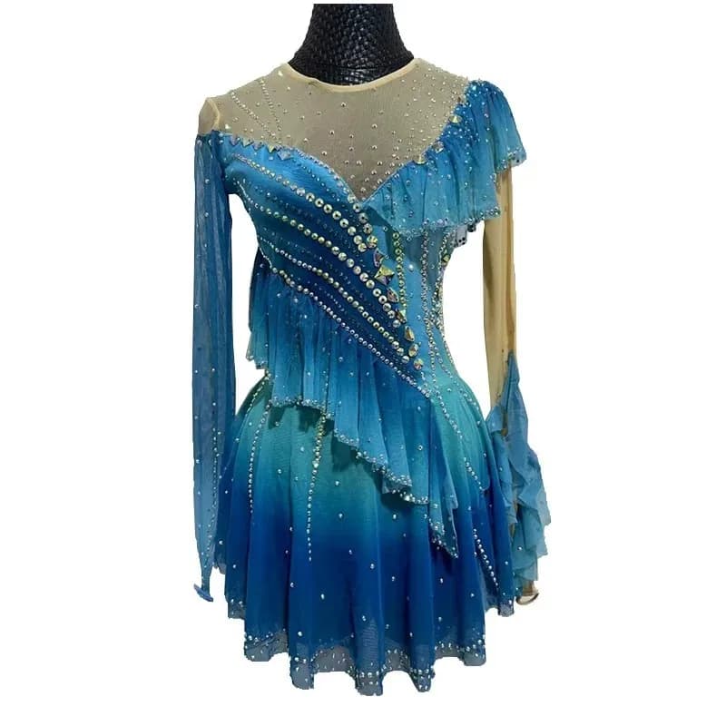 Costumi personalizzati per pattinaggio artistico su ghiaccio, abbigliamento da pattinaggio per bambini, adulti e donne, costumi per gare di classificazione
