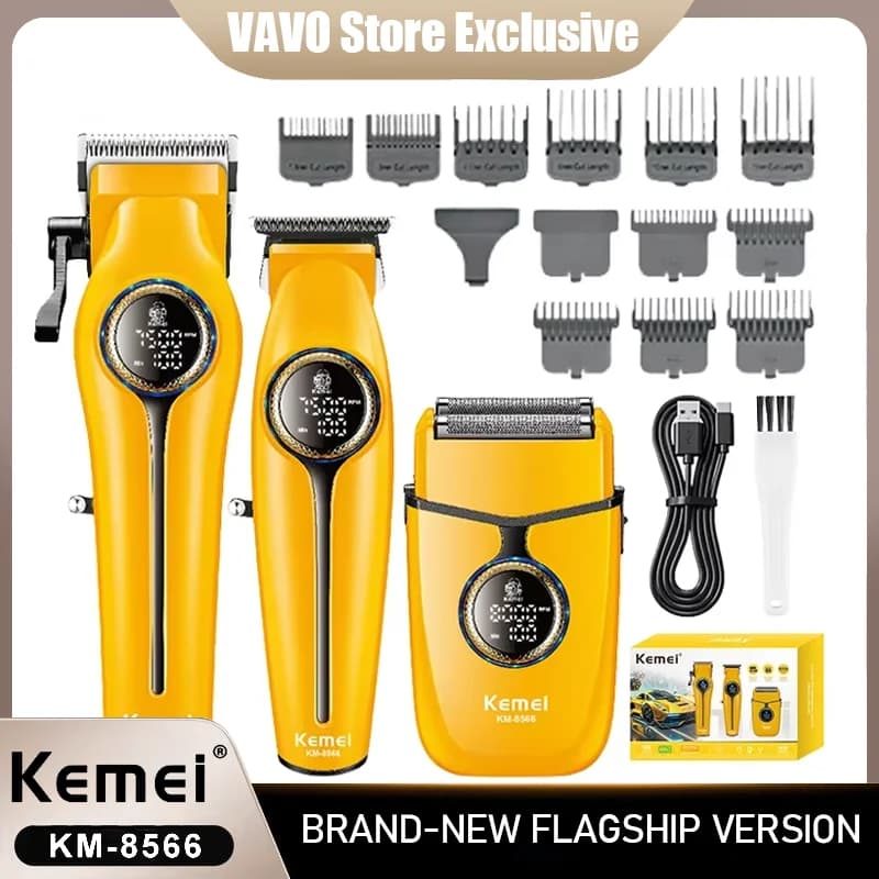 Kemei KM-8566 Digital Professional Electric Haircut Set with Reciprocante Razor