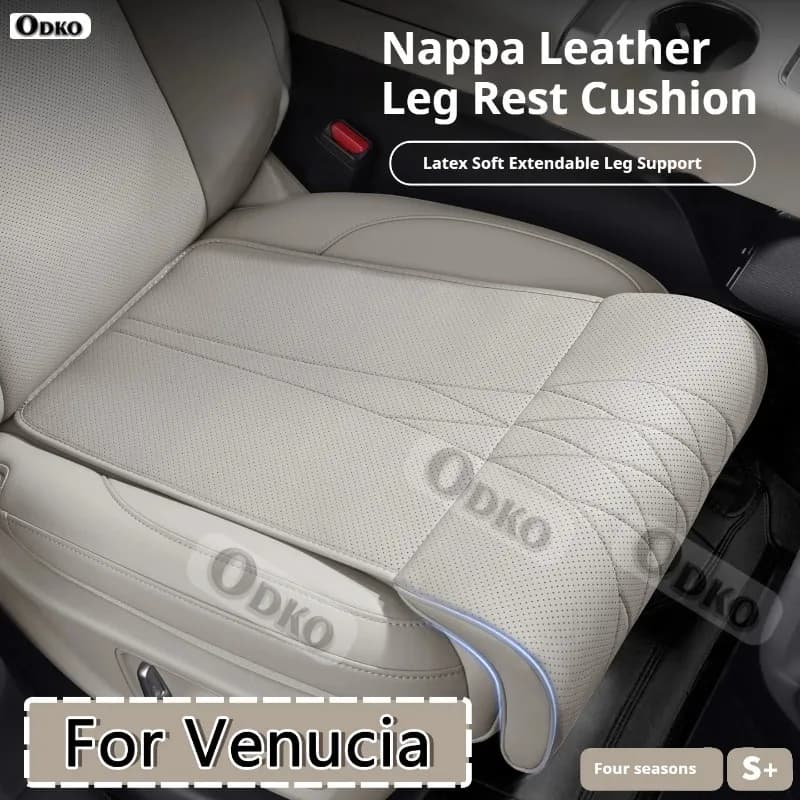 For Venucia D60 EV D50 R50 R50X New Car Seat Rest Cushion Nappa leather Seat Extender Leg Cushion Memory Foam Seat Padding