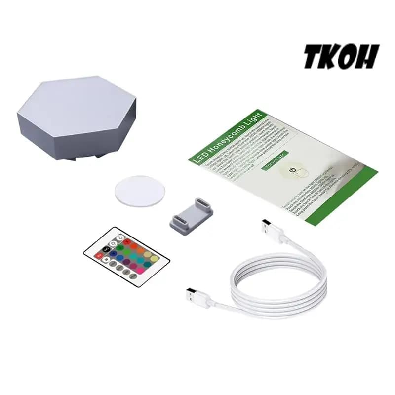 Sensore tattile TKOH-Hexagon RGBW Live-RGB LED Quantum Illuminazione da parete Lampada da notte colorata modulare