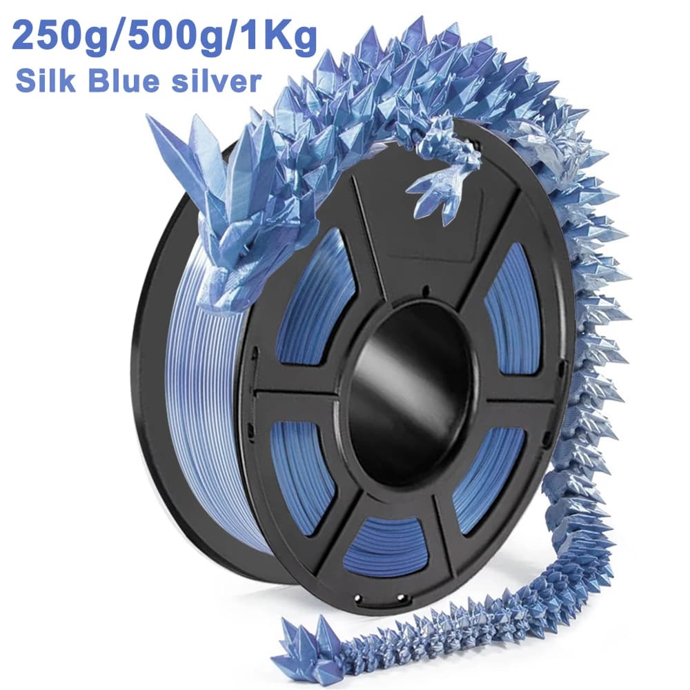 250g 500g 1Kg Doppio Colore PLA Seta Blu argento 2 Colori Stampante 3D Filamento Seta Blu argento 1.75mm Stampa 3D Pla Materiale