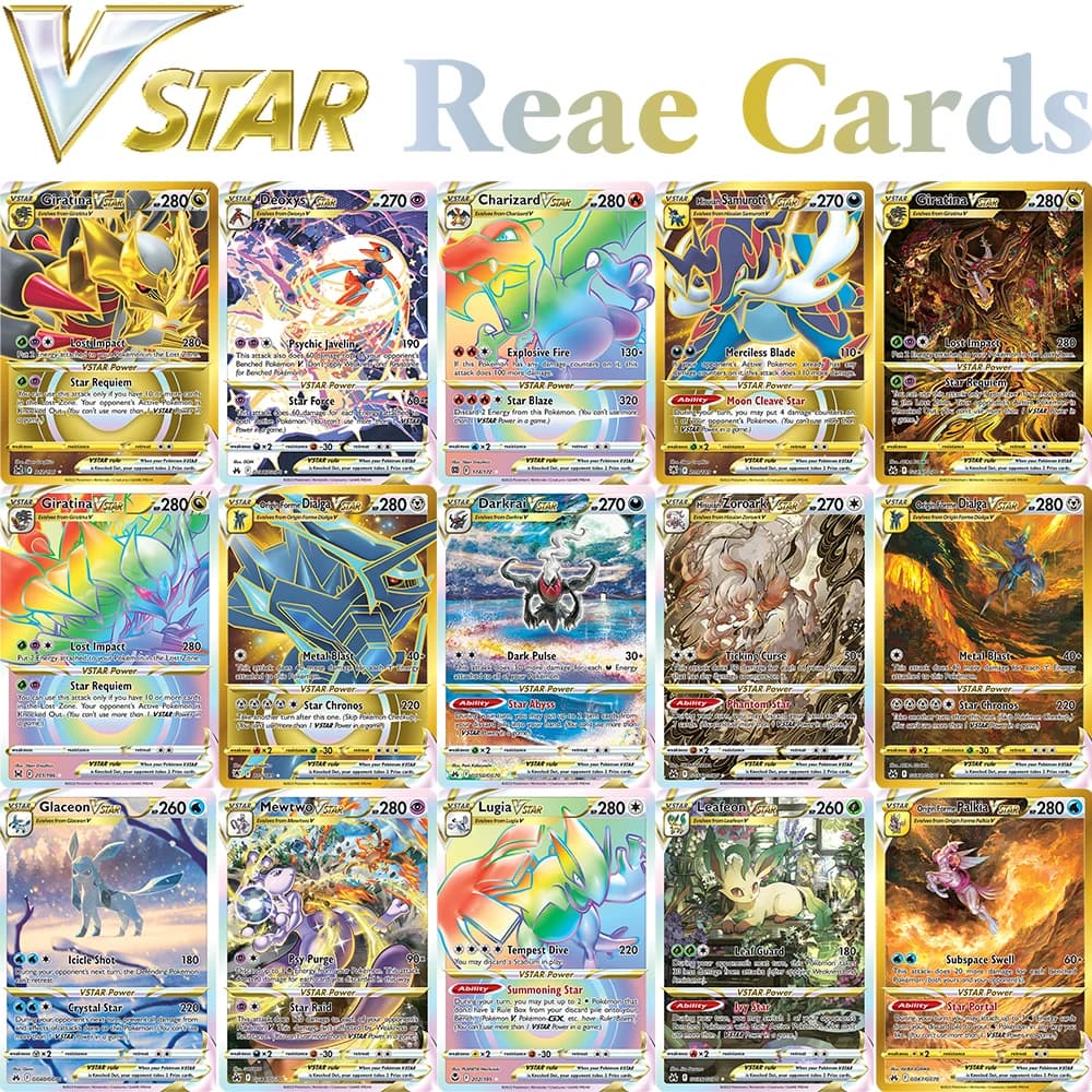 PKM V STAR Carte Olografiche Rare da Gioco Proxy DIY Darkrai Deoxys Giratina Glaceon Mewtwo Palkia Zoroark Samurott Arceus /VSTAR