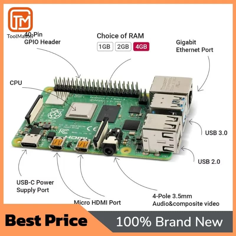 【Offerta Speciale】Kit Completo Raspberry Pi 4 con Scheda Pi 4 Modello B 4GB RAM, Scheda SD 32GB Preinstallata, Modulo Elettronico Noobs