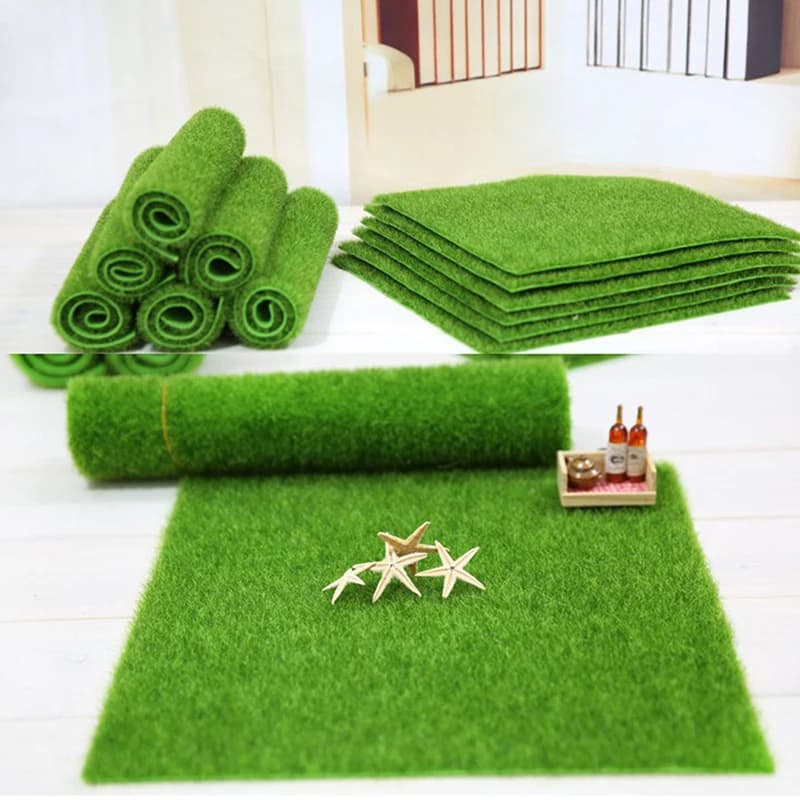 eADePrato Artificial 15x15cm, Synthetic Grass, Faux Musk, Decoration for Small Courtyards and Landscapes, Decorative Plant