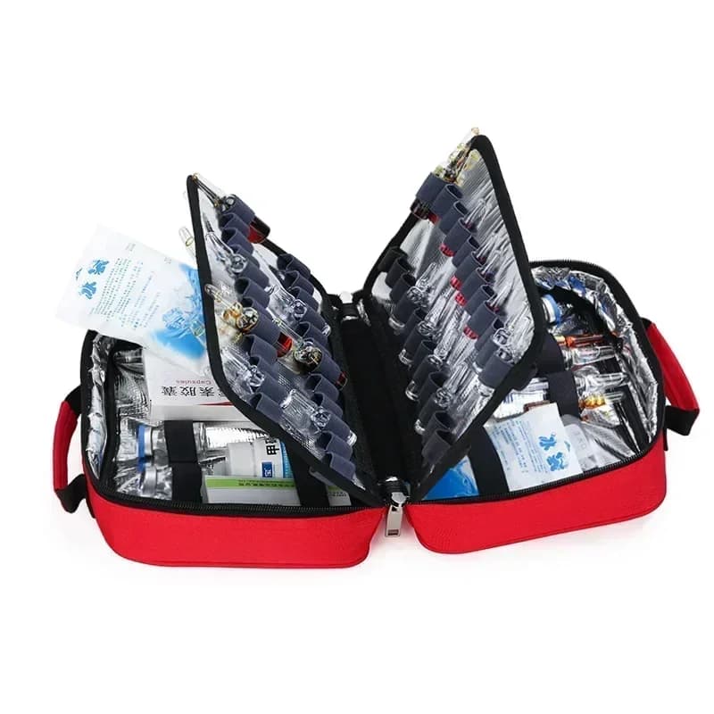 Borsa Medica Portatile da Esterno per Pronto Soccorso, Kit di Emergenza Refrigerato per Famiglie, Borsa da Viaggio Sportiva Impermeabile e Resistente all'Usura
