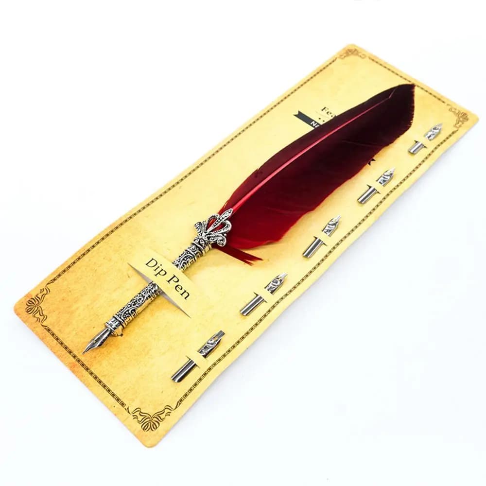 Vintage Oblique English Chancery Set Font Pens Writing Feather Nib Fountain Pen Quill Calligraphy