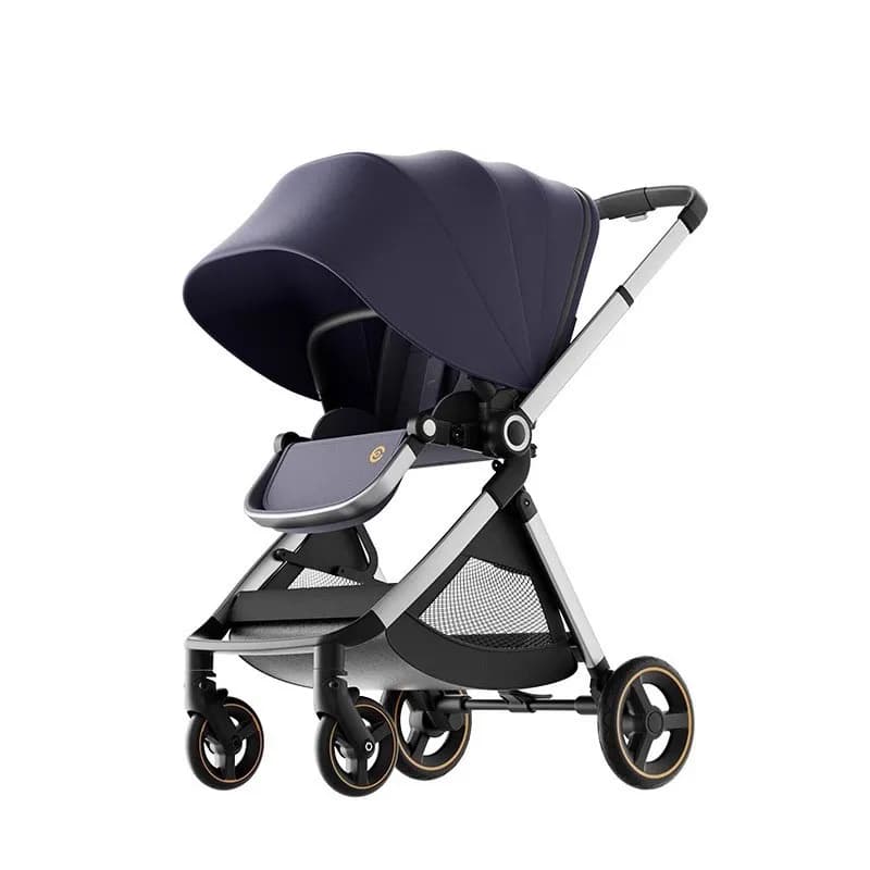 Il passeggino Deluxe a due vie con paesaggio alto, leggero e pieghevole può sedersi o sdraiarsi