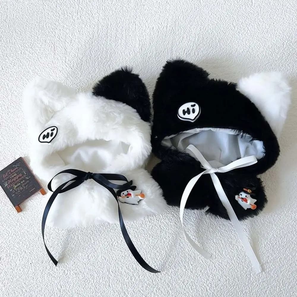 Black White 10cm Doll Clothes Outfit Hallowmas Theme Cotton Doll Dress Up Cloak Kawaii Birthday Gift