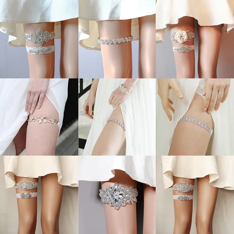 Accessori da sposa con strass per matrimonio pizzo fiore giarrettiera partito Prom abito da sposa cintura sposa Sash regalo damigella d'onore