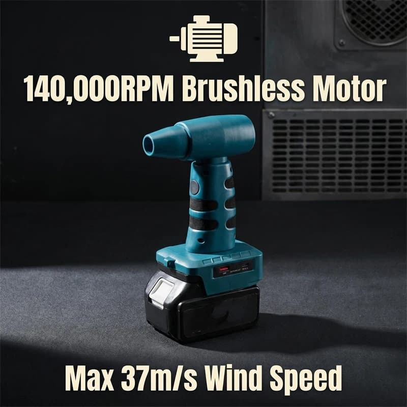 Soffiatore d'aria portatile per auto, ventola turbo per batterie Makita/Dewalt/Milwaukee 18V, soffiatore elettrico senza fili, ventola turbo jet potente