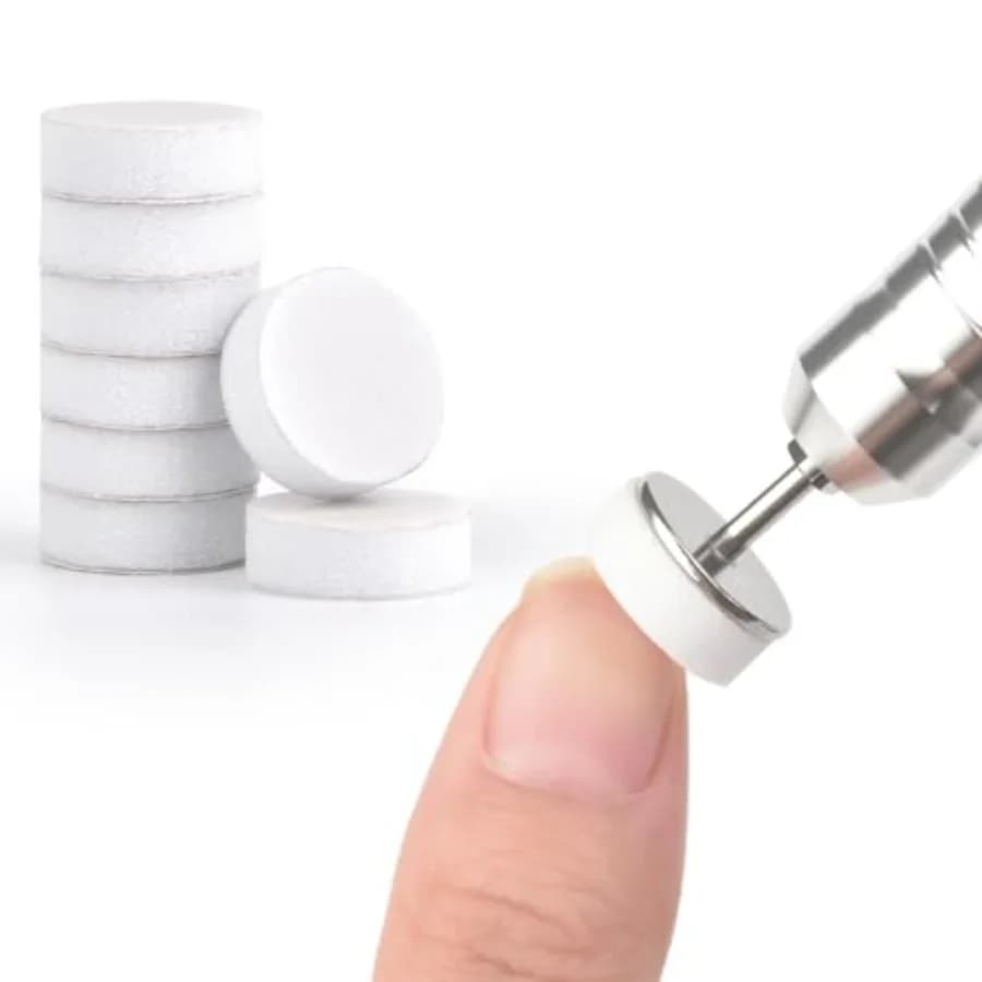 KADS 100Pcs Nail Nail Buffing Self-Adhesive Replaceable Sandpaper Polishing Files Sanding Pads with Stainless Steel Disc Drill