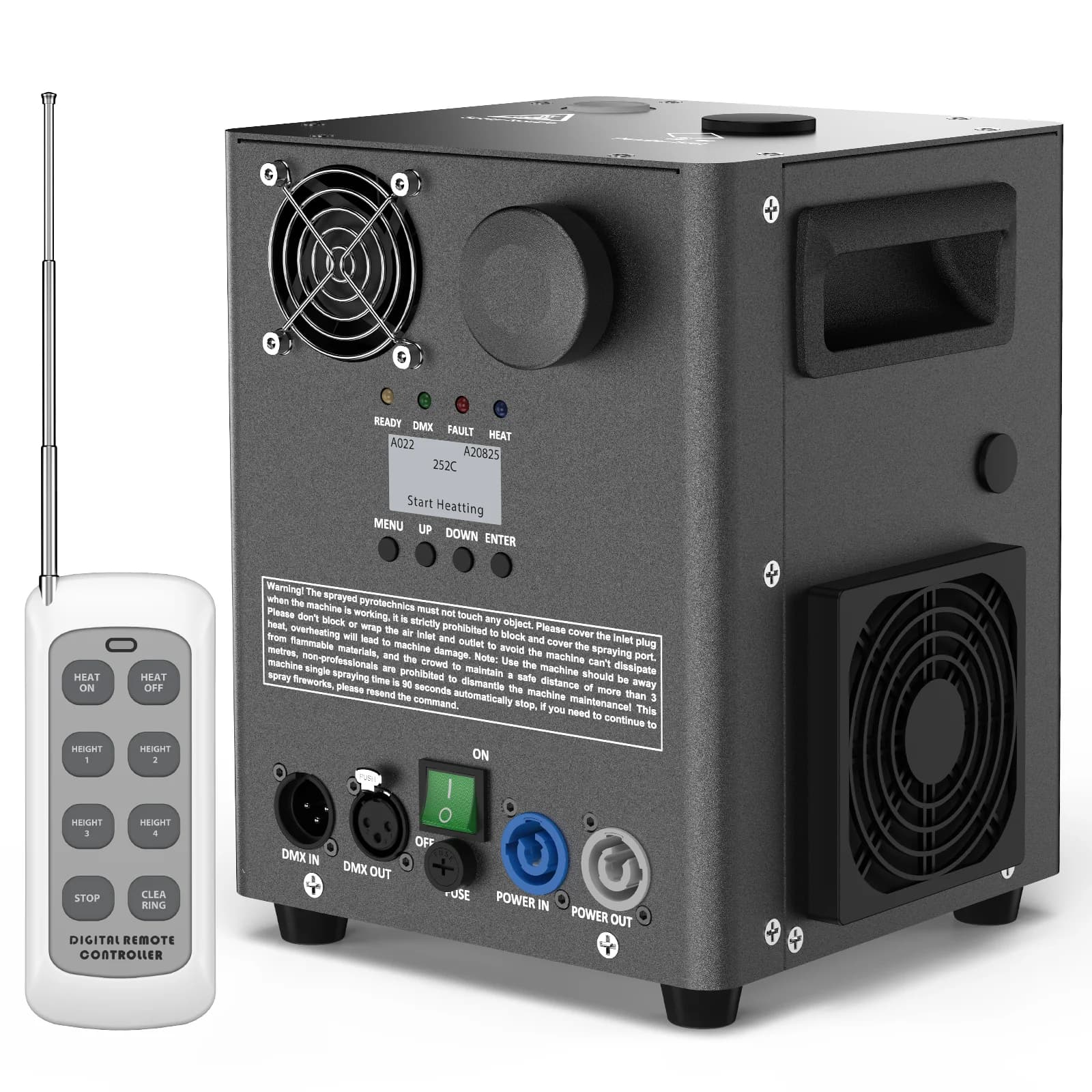 U'King 800W Cold Spark Machine DMX Control Cold Flame Sprayer Black Electronic Spark Machine for DJ Party Stage Equipment